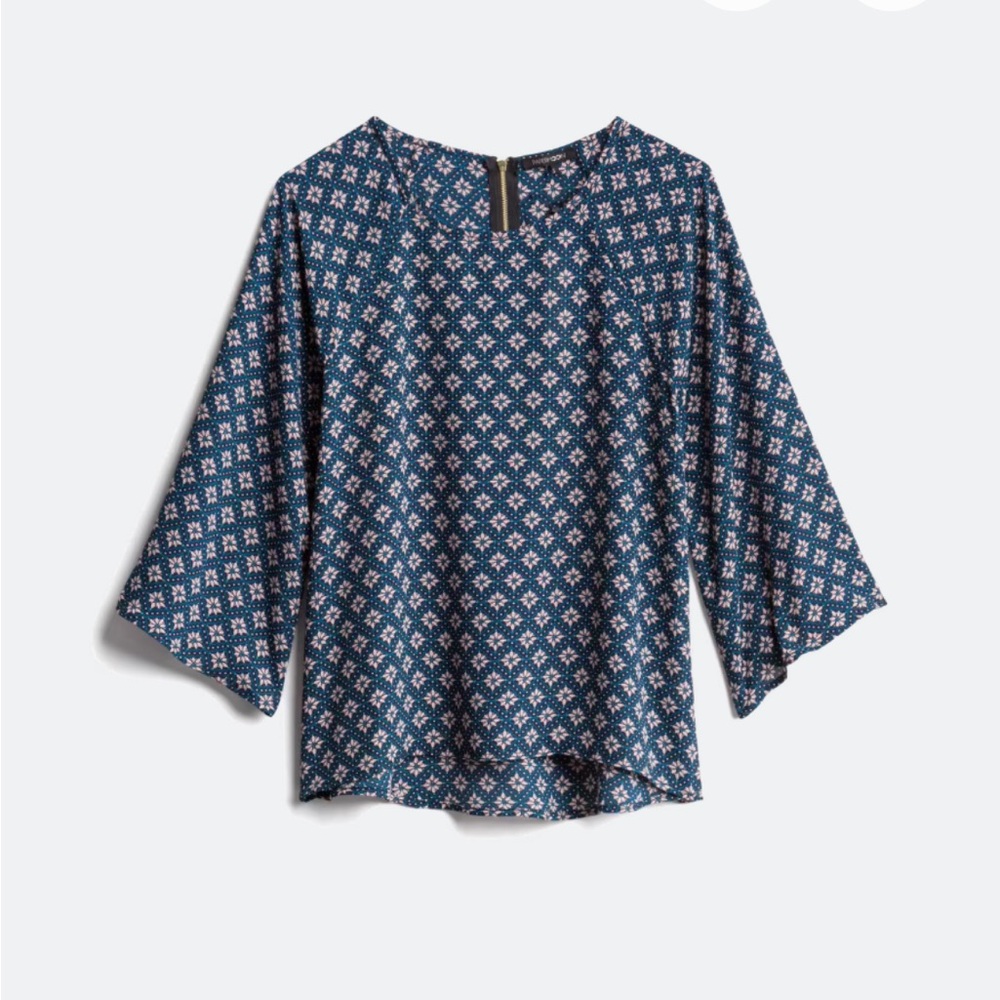 Paper moon Blue Patterned Women's Top